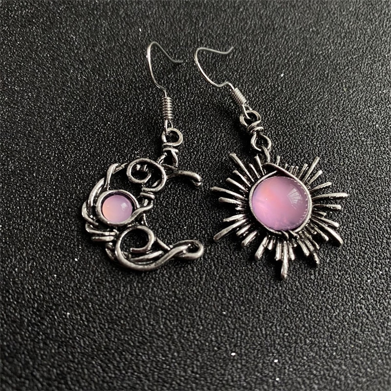 Bohemian Style Sun and Moon Earrings