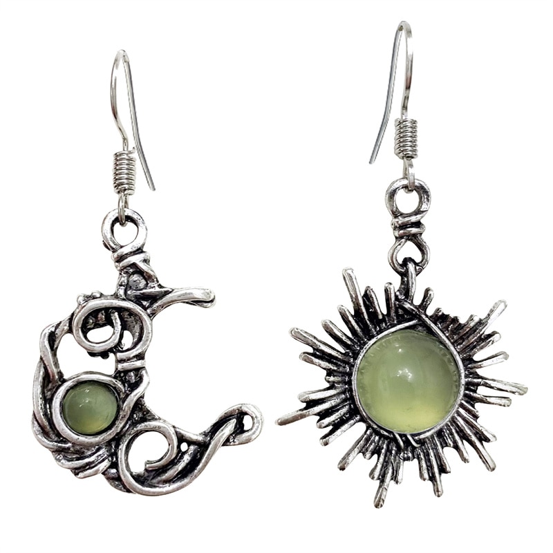 Bohemian Style Sun and Moon Earrings