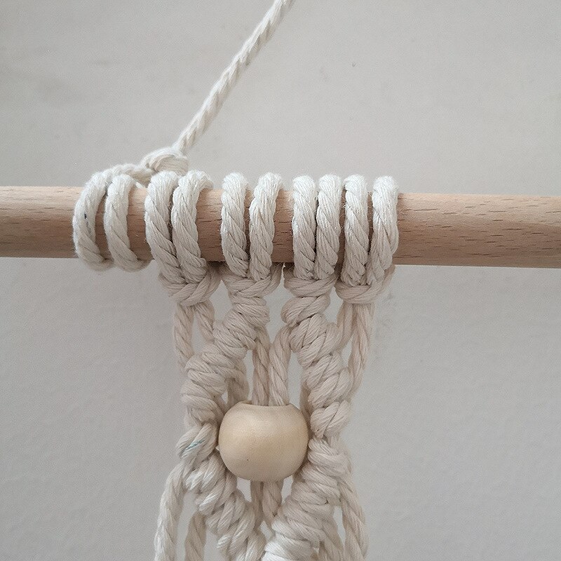 Bohemian Wooden Macrame Hanging Shelf Bohemian Wooden Macrame Hanging Shelf