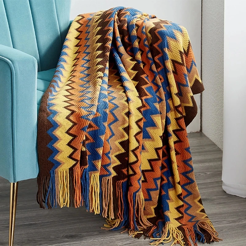 Boho Bed Plaid Blanket Geometry Aztec Baja Blankets Ethnic Sofa Cover Slipcover Decor Throw Wall Hanging Tapestry Rug
