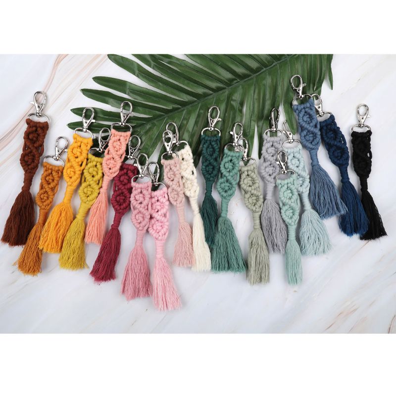 Boho Cotton Macrame Keychain