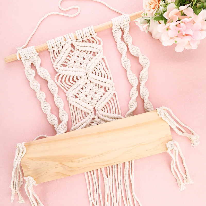 Boho Cotton Rope Hanging Macrame Shelf