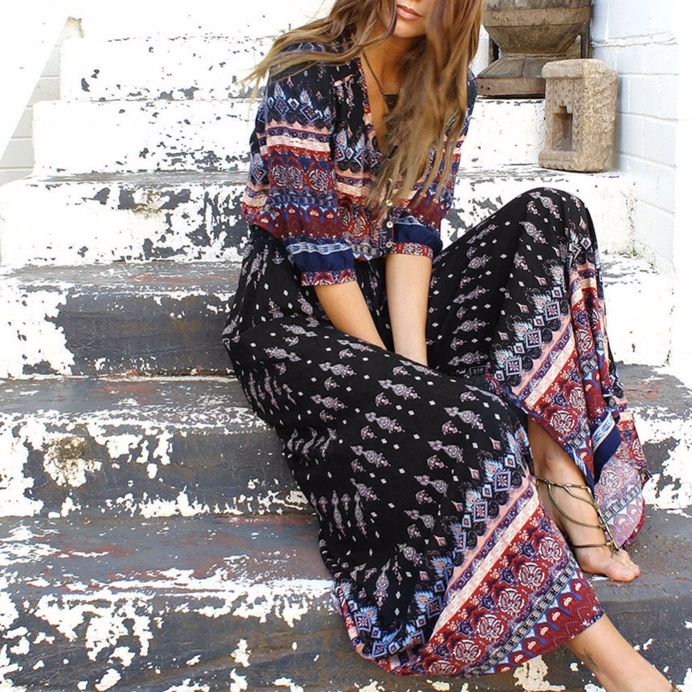 Boho Dress Folk Art Maxi Boho Dress Folk Art Maxi