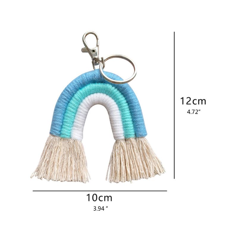 Boho Handmade Macrame Rainbow Keychain Boho Handmade Macrame Rainbow Keychain