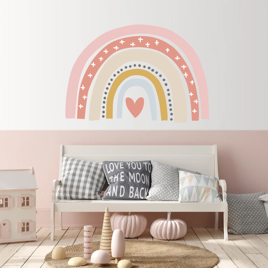 Boho Rainbow Sticker Girly Wall Decal