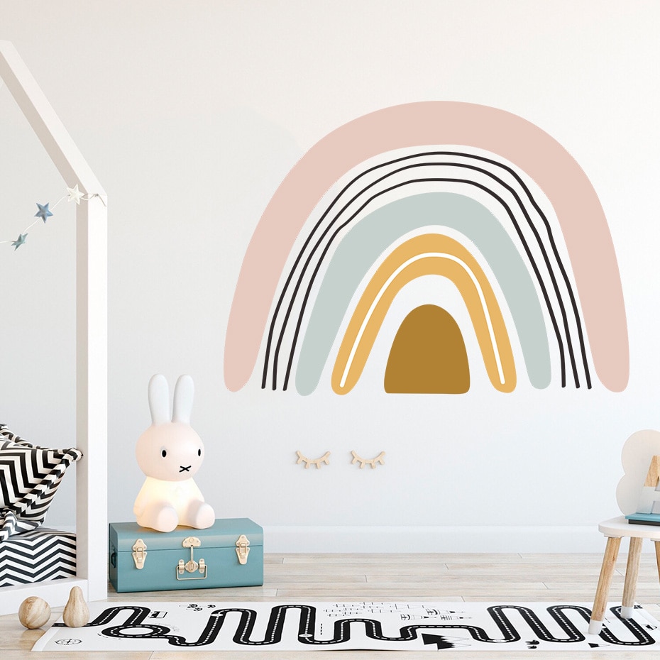 Boho Rainbow Sticker Girly Wall Decal