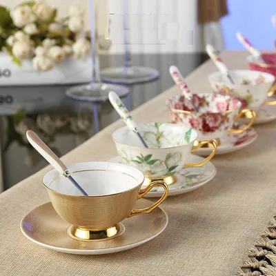 Bone China Cup Saucer Spoon Set