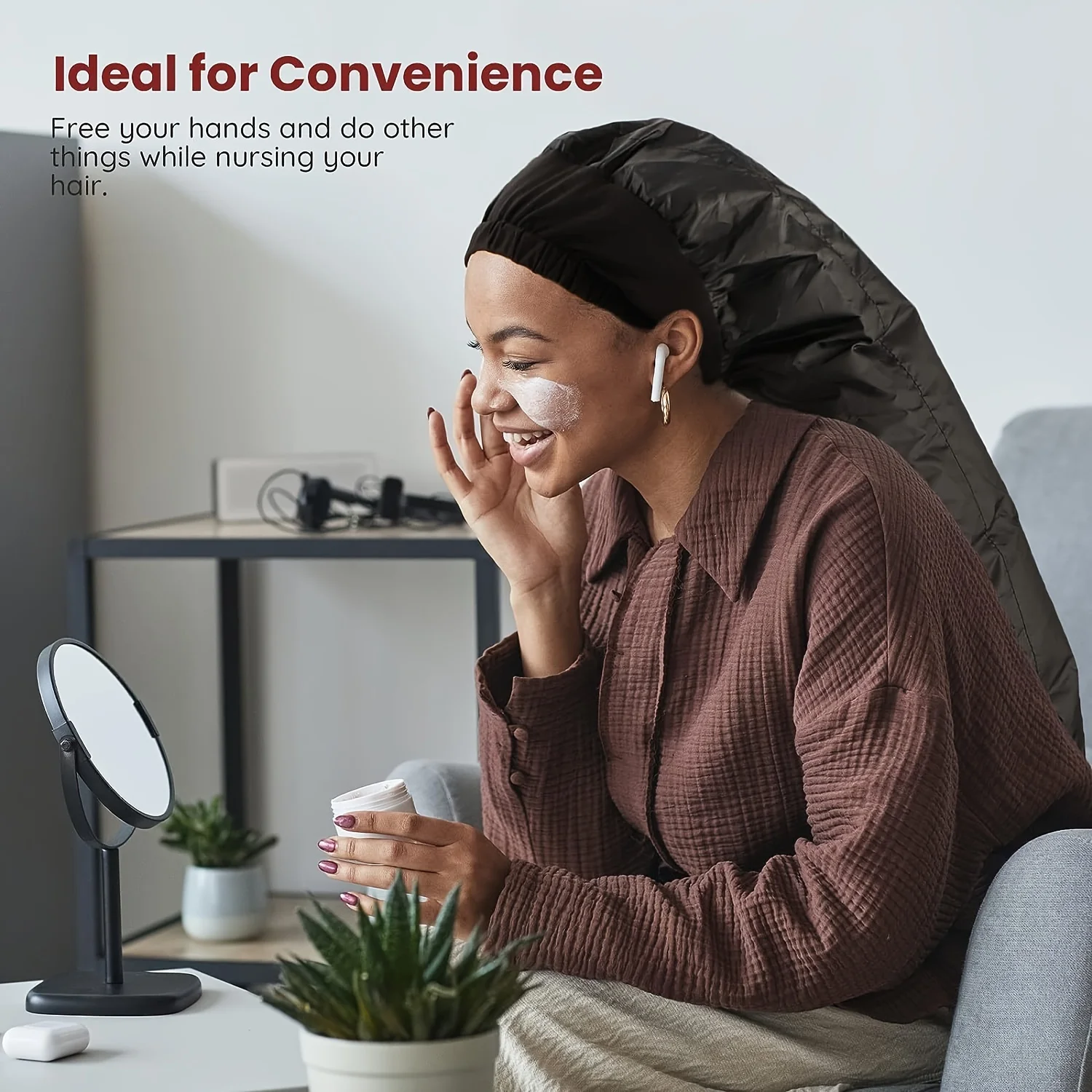 Bonnet Hooded Hair Dryer Attachment Extra Large Adjustable Deep Conditioning Cap Upgraded Drying Heat Cap with Elastic Bonnet Hooded Hair Dryer Attachment Extra Large Adjustable Deep Conditioning Cap Upgraded Drying Heat Cap with Elastic