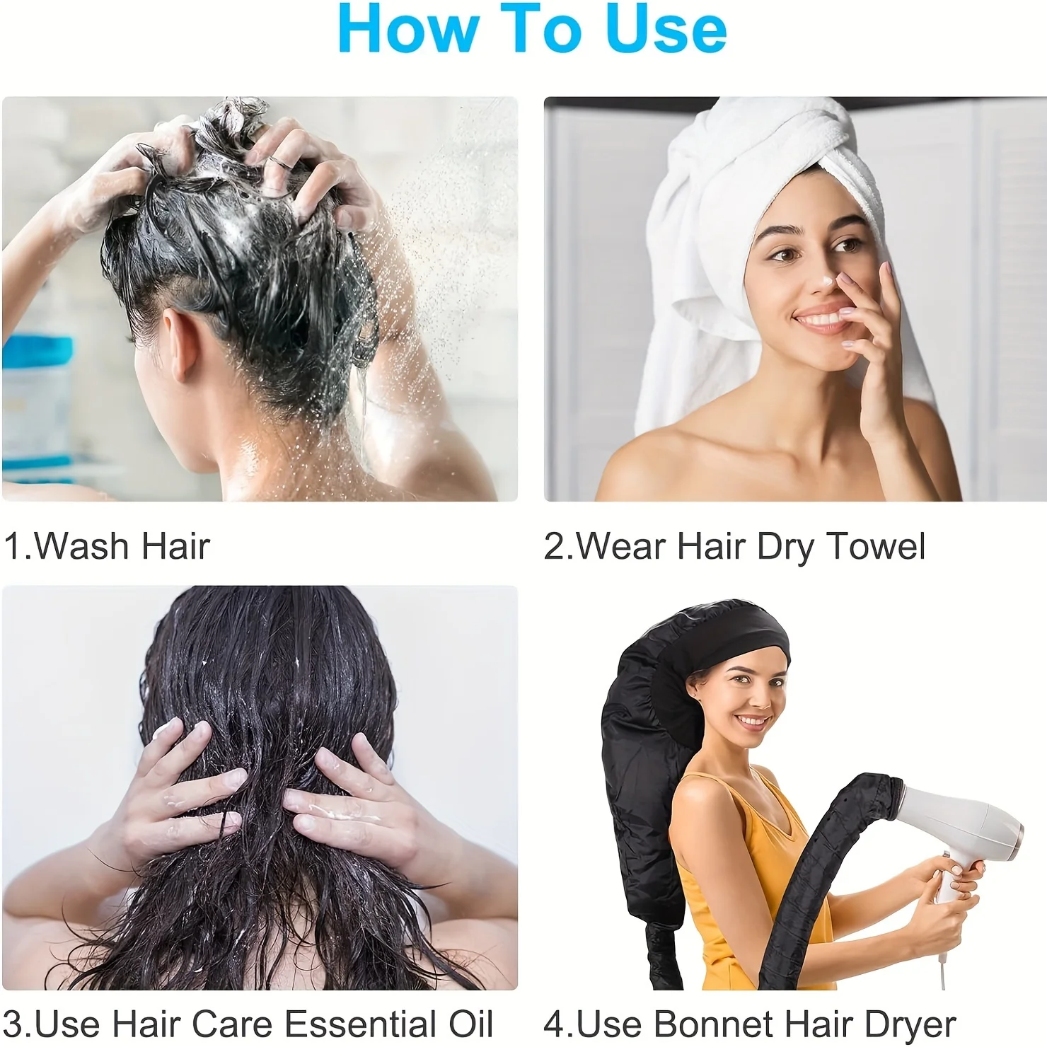 Bonnet Hooded Hair Dryer Attachment Extra Large Adjustable Deep Conditioning Cap Upgraded Drying Heat Cap with Elastic Bonnet Hooded Hair Dryer Attachment Extra Large Adjustable Deep Conditioning Cap Upgraded Drying Heat Cap with Elastic