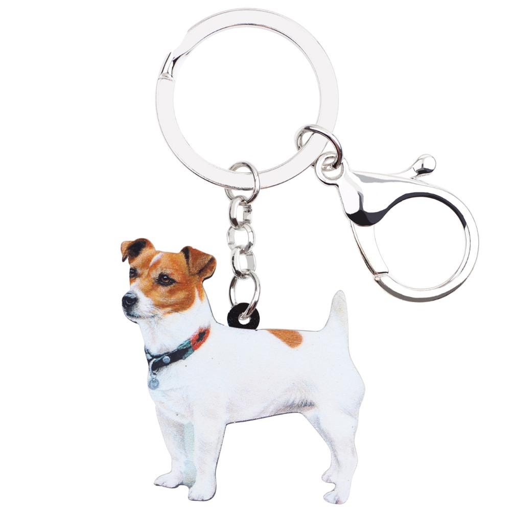 Bonsny Acrylic Cute Jack Russell Dog Keychains Trendy Animals Key Chain Ring Charms Car Purse Jeweley For Women Girls Bonsny Acrylic Cute Jack Russell Dog Keychains Trendy Animals Key Chain Ring Charms Car Purse Jeweley For Women Girls