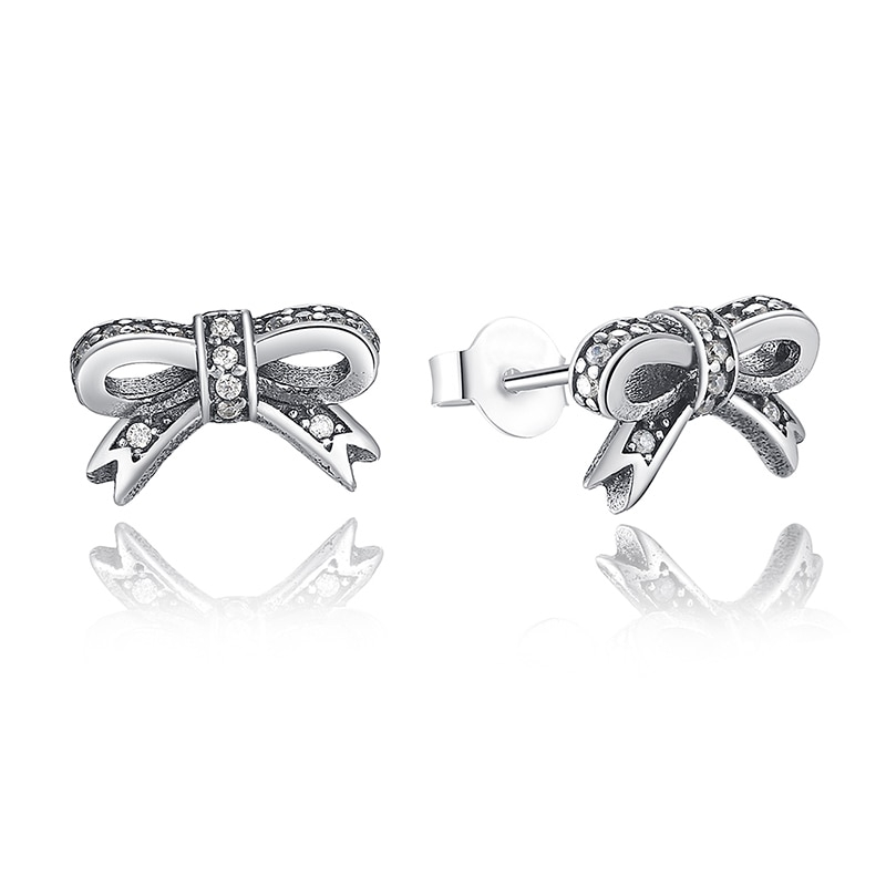Bow Earrings Silver Jewelry Bow Earrings Silver Jewelry