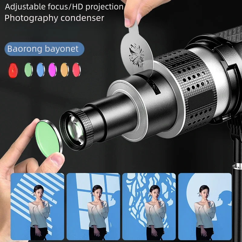 Bowens Mount Flash Snoot Conical Lens Video Artist Modelling Shape Photo Studio Light Kit with Optical Spotlight Lens
