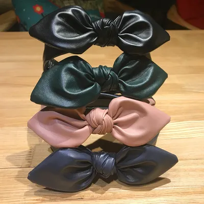 Bowknot Faux Leather Headband Bowknot Faux Leather Headband