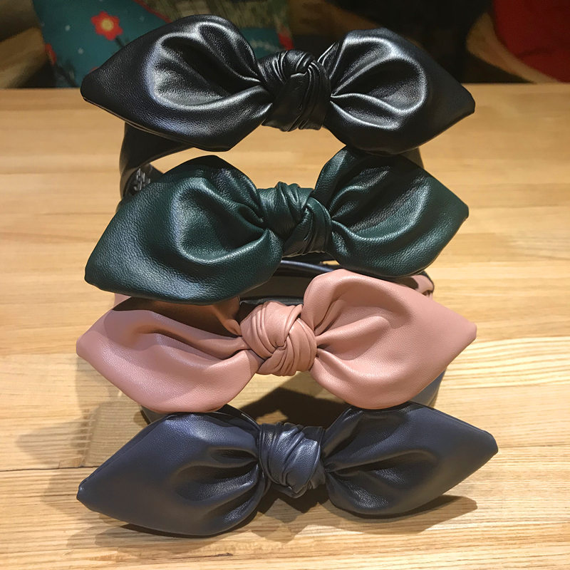 Bowknot Faux Leather Headband Bowknot Faux Leather Headband