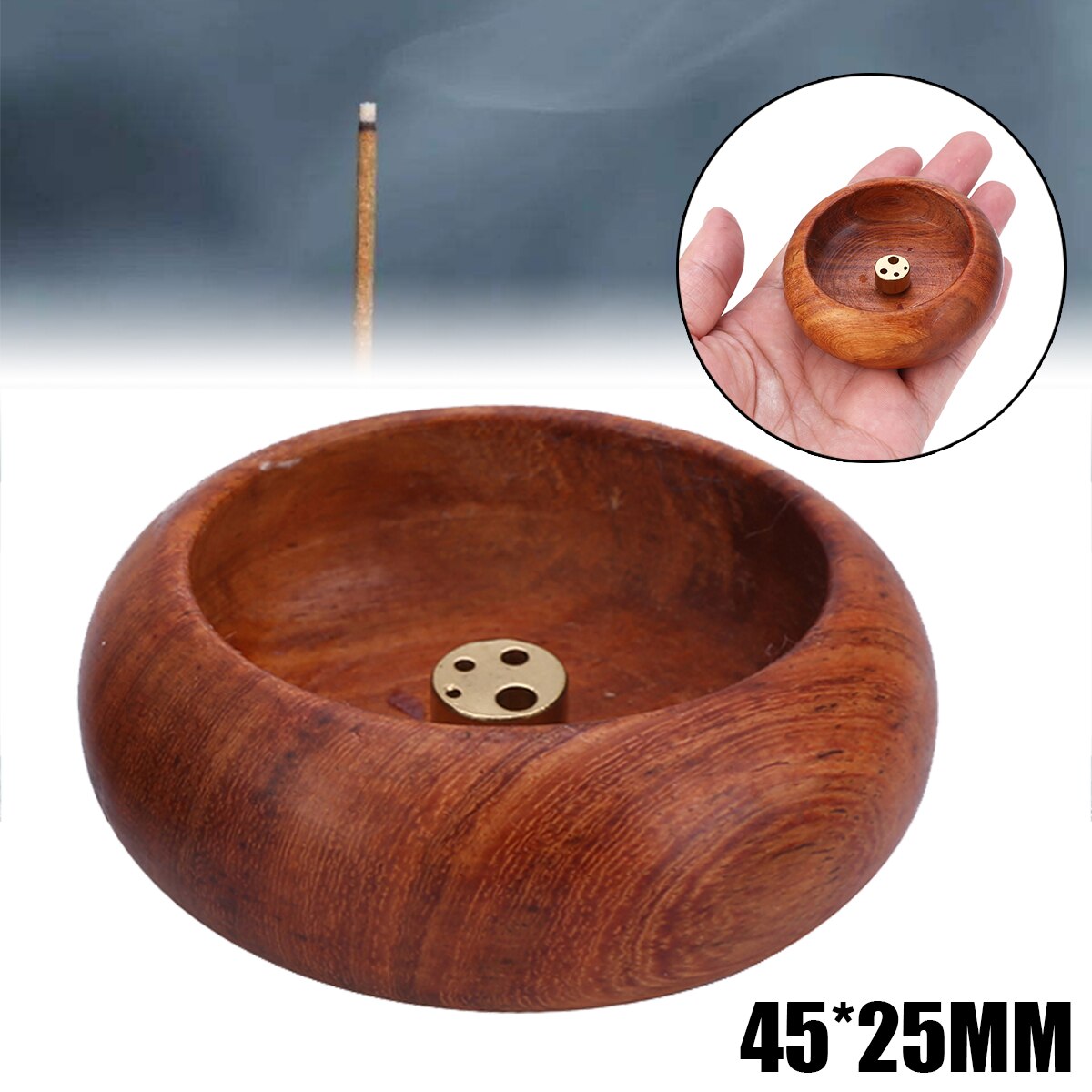 Bowl Incense Burner Wooden Holder Bowl Incense Burner Wooden Holder