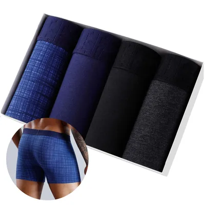Boxer Briefs Men's Cotton Underwear Set (4pcs)