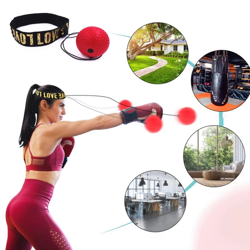 Boxing Reflex Ball Head-mounted PU Punch Ball MMA Training Hand Eye Reaction Gym Muay Thai Fitness Equipment Boxing Reflex Ball Head-mounted PU Punch Ball MMA Training Hand Eye Reaction Gym Muay Thai Fitness Equipment