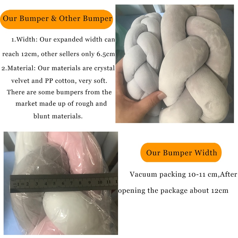 Braided Crib Bumper Baby Cushion Braided Crib Bumper Baby Cushion