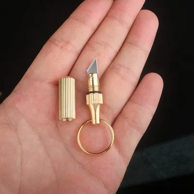 Brass Capsule Mini Knife Multi Functional Portable EDC Tool Outdoor Survival Open Can Peel Fruit Brass Capsule Mini Knife Multi Functional Portable EDC Tool Outdoor Survival Open Can Peel Fruit