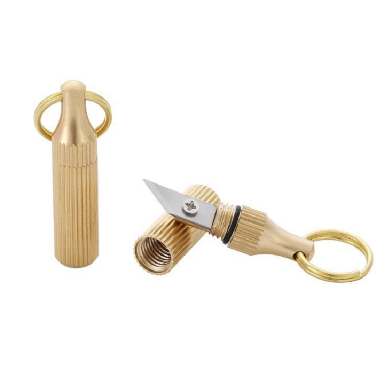Brass Capsule Mini Knife Multi Functional Portable EDC Tool Outdoor Survival Open Can Peel Fruit Brass Capsule Mini Knife Multi Functional Portable EDC Tool Outdoor Survival Open Can Peel Fruit