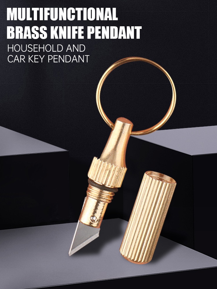 Brass Capsule Mini Knife Multi Functional Portable EDC Tool Outdoor Survival Open Can Peel Fruit Brass Capsule Mini Knife Multi Functional Portable EDC Tool Outdoor Survival Open Can Peel Fruit