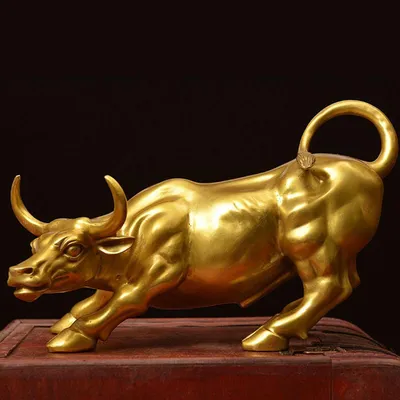 Brass Charging Bull Statue Decor Brass Charging Bull Statue Decor