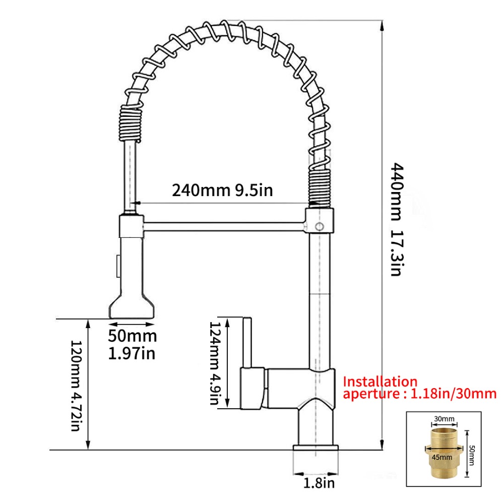 Brass Kitchen Faucet Water Spout Brass Kitchen Faucet Water Spout