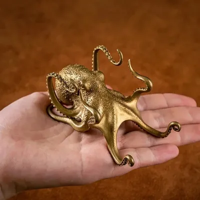 Brass Metal Octopus Phone Holder