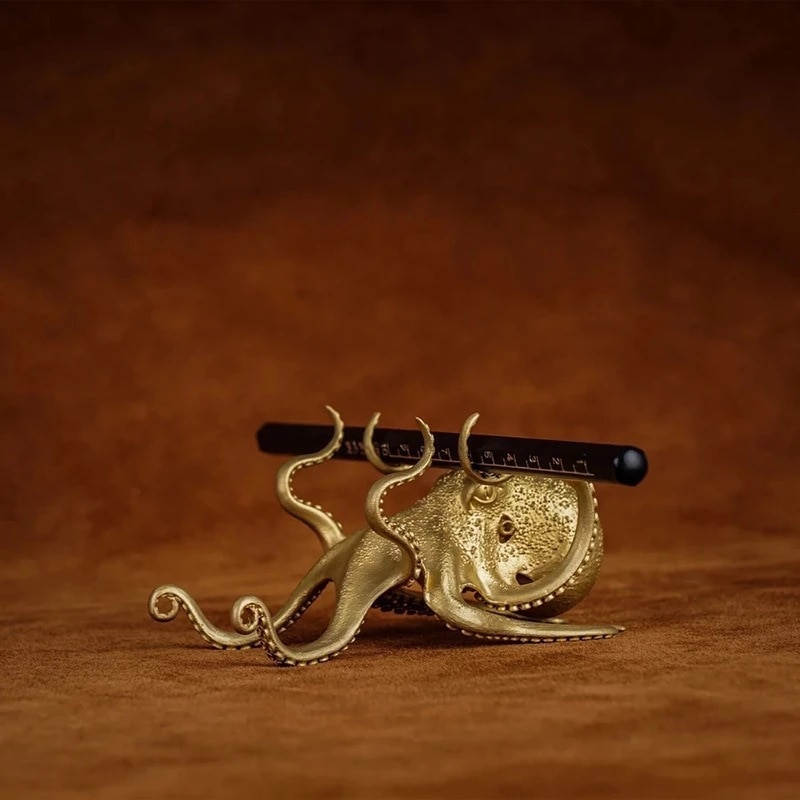 Brass Metal Octopus Phone Holder
