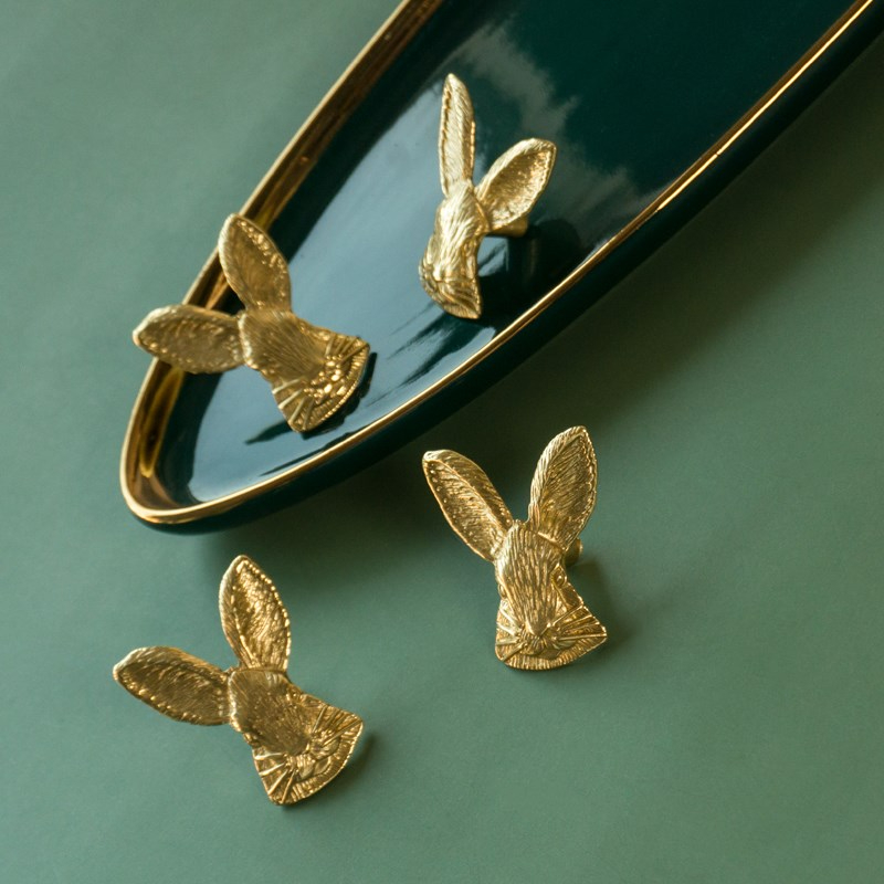 Brass Rabbit Knob Decor Handle