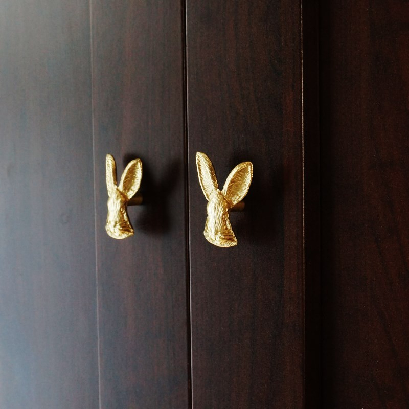 Brass Rabbit Knob Decor Handle
