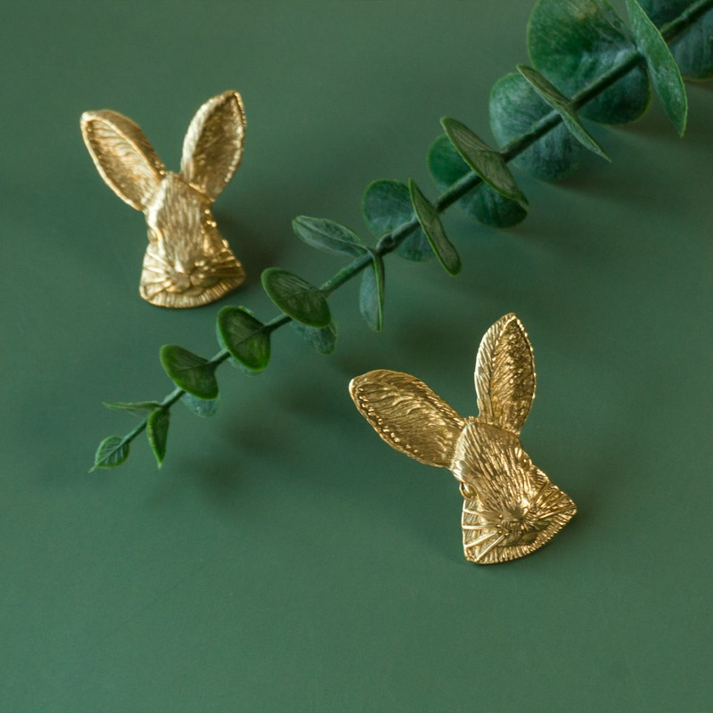 Brass Rabbit Knob Decor Handle