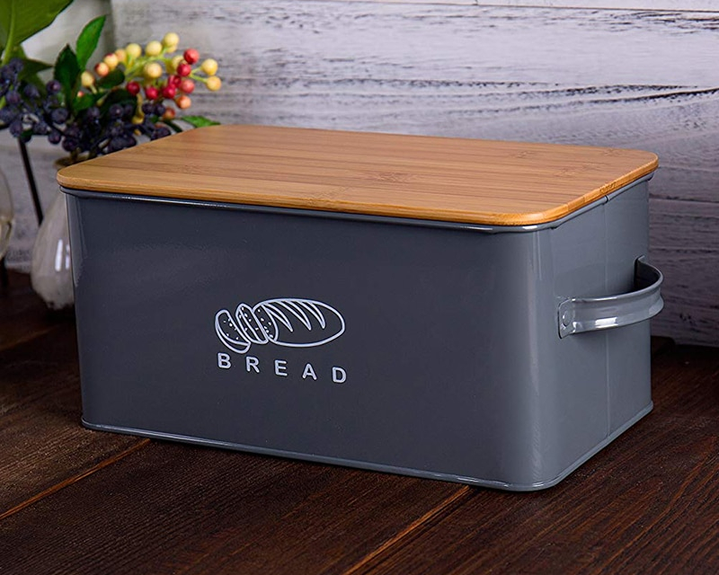 Bread Box with Bamboo Cutting Board Bread Box with Bamboo Cutting Board
