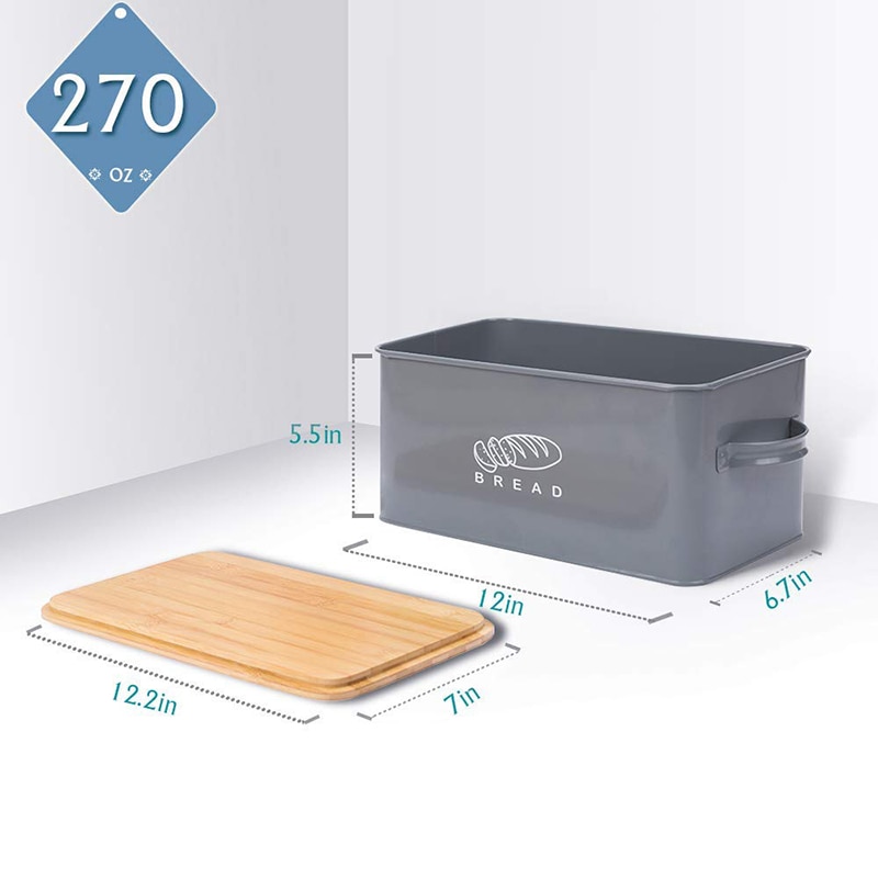 Bread Box with Bamboo Cutting Board Bread Box with Bamboo Cutting Board