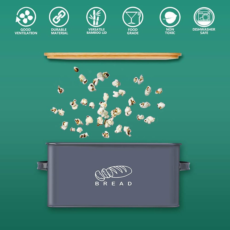 Bread Box with Bamboo Cutting Board Bread Box with Bamboo Cutting Board
