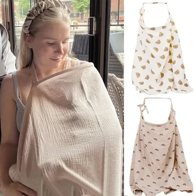 Breathable Baby Nursing Cover Maternity Breastfeeding Cover Cotton Muslin Baby Feeding Blanket Privacy Apron Stroller Breathable Baby Nursing Cover Maternity Breastfeeding Cover Cotton Muslin Baby Feeding Blanket Privacy Apron Stroller
