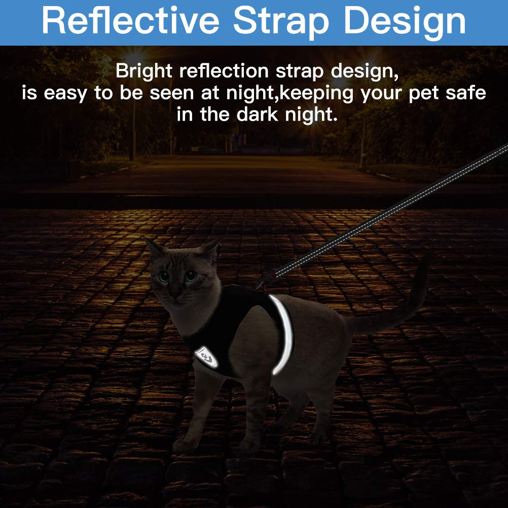 Breathable Cat Harness And Leash Escape Proof Pet Clothes Kitten Puppy Dogs Vest Adjustable Easy Control Reflective Cat Breathable Cat Harness And Leash Escape Proof Pet Clothes Kitten Puppy Dogs Vest Adjustable Easy Control Reflective Cat