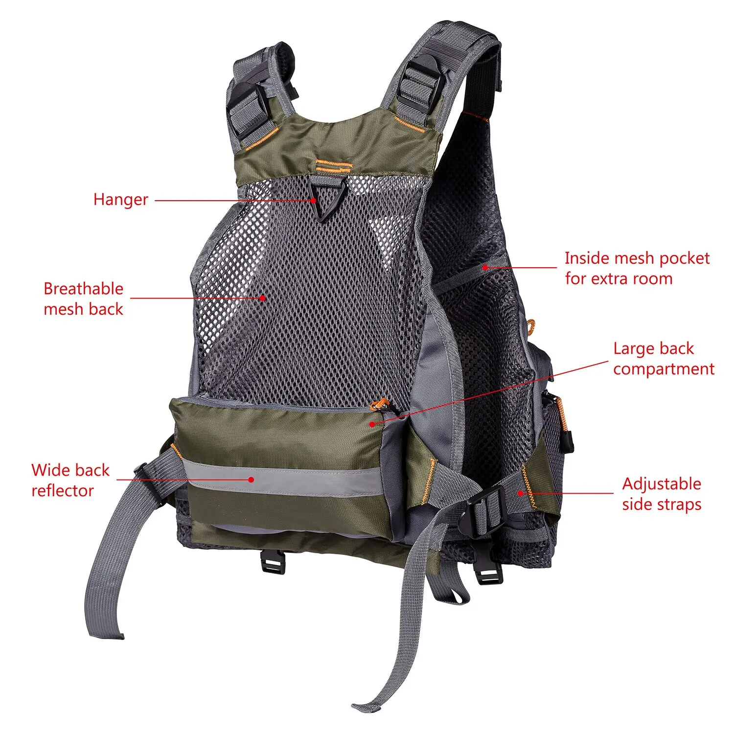 Breathable Fishing Vest Outdoor Sports Fly Swimming Adjustable Vest Fishing Tackle Breathable Fishing Vest Outdoor Sports Fly Swimming Adjustable Vest Fishing Tackle