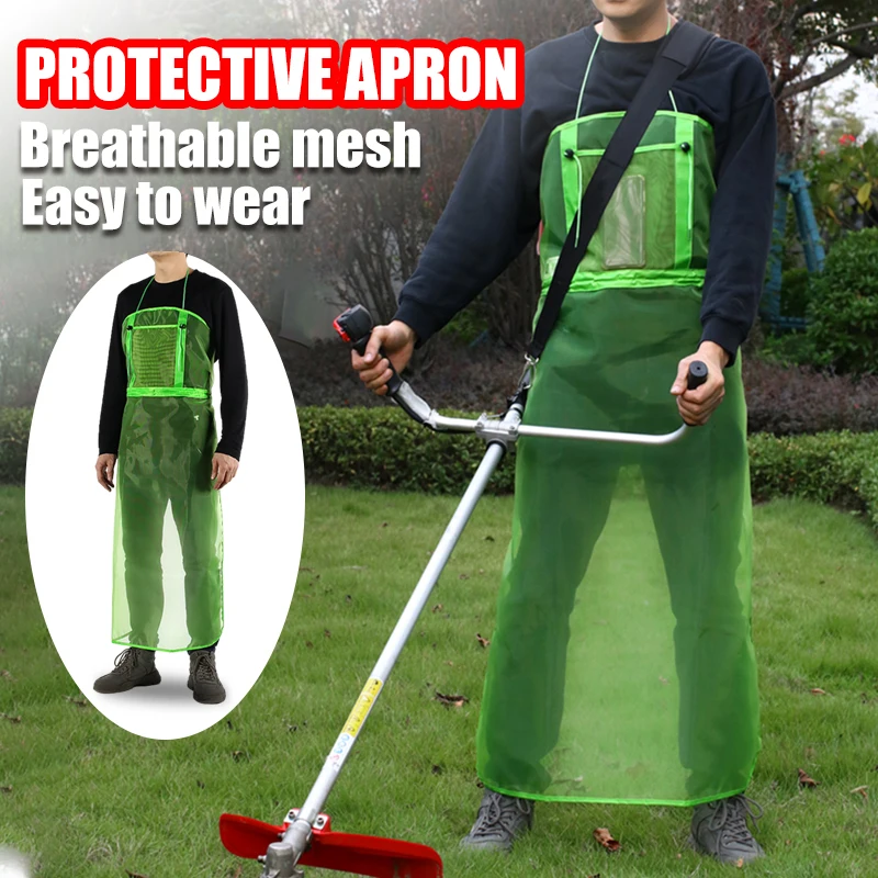 Breathable Mesh Garden Mowing Apron with Pocket – Fully Covered Practical Safety Apron for Lawn Mowing and Gardening