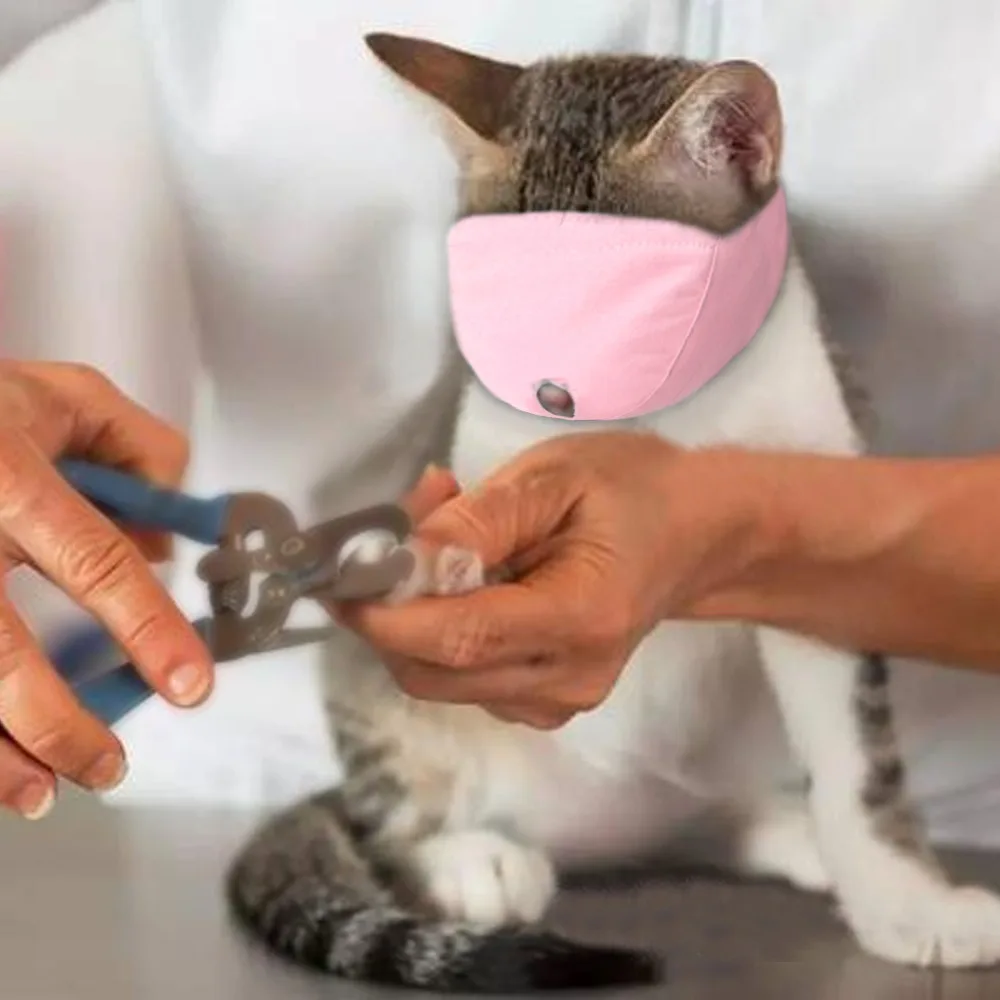 Breathable Nylon Cat Muzzles Kitten Face Masks Groomer Helpers Bath Anti-scratch Anti-Biting for Cat Grooming Tools Pet