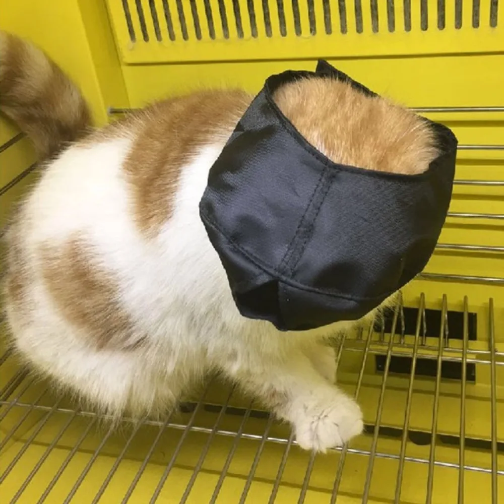 Breathable Nylon Cat Muzzles Kitten Face Masks Groomer Helpers Bath Anti-scratch Anti-Biting for Cat Grooming Tools Pet