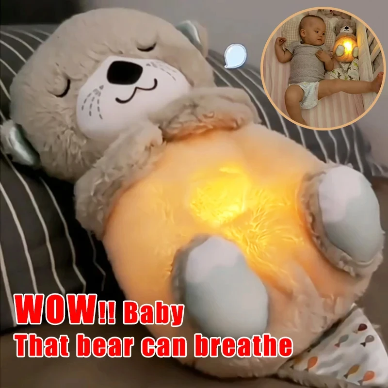 Breathing Bear Baby Soothing Otter Plush Doll Toy Baby Kids Soothing Music Baby Sleeping Companion Sound and Light Doll Breathing Bear Baby Soothing Otter Plush Doll Toy Baby Kids Soothing Music Baby Sleeping Companion Sound and Light Doll
