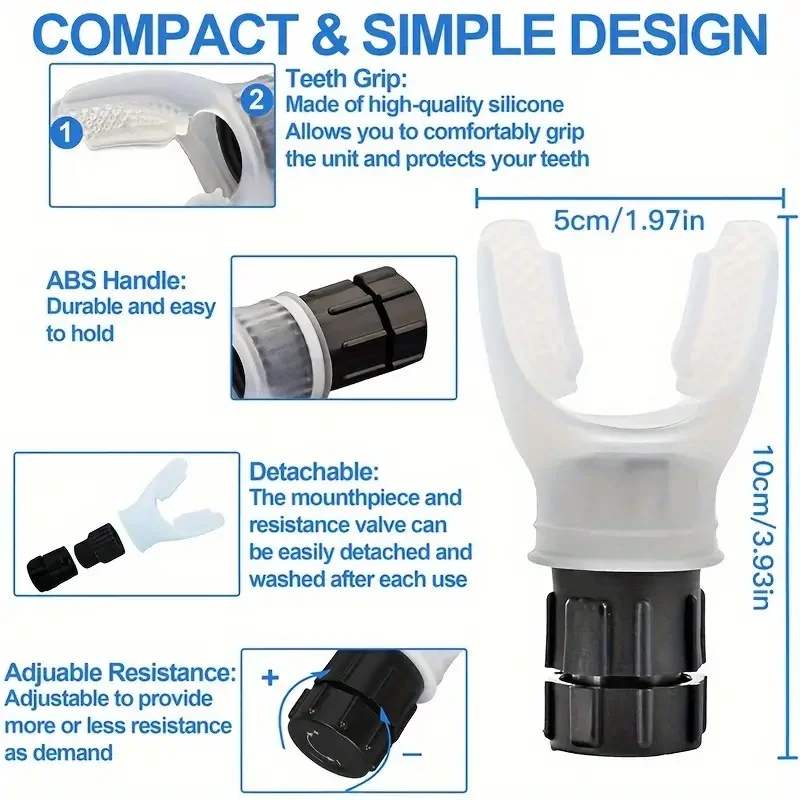 Breathing Exercise For Lungs Portable Breath Fitness Exerciser Device Endurance Workout With Adjustable Resistances Breathing Exercise For Lungs Portable Breath Fitness Exerciser Device Endurance Workout With Adjustable Resistances