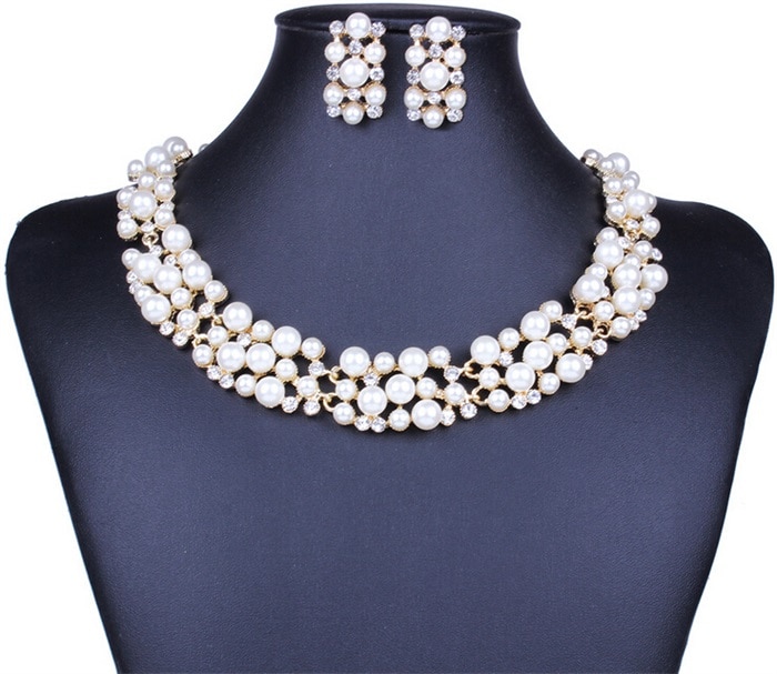 Bridal Jewelry Set Fancy Pearls Bridal Jewelry Set Fancy Pearls