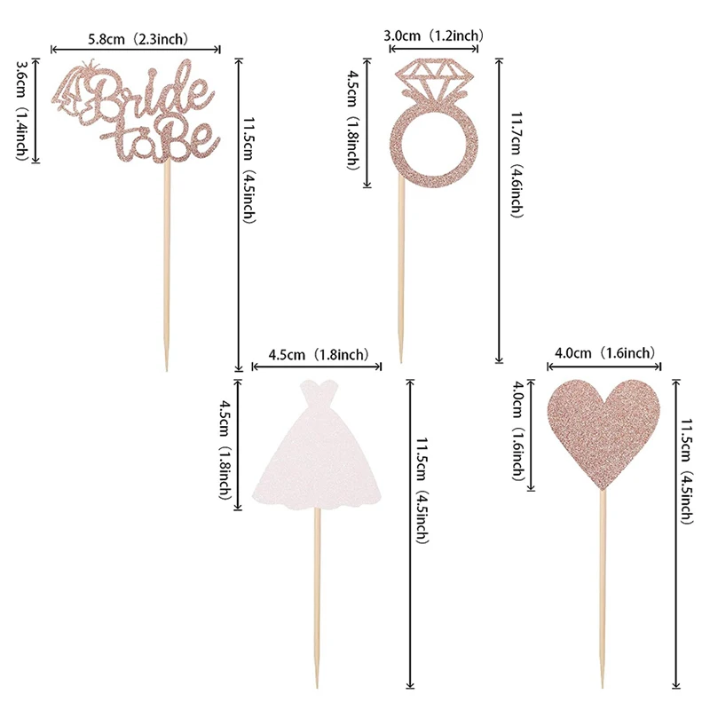 Bride to be Cupcake Toppers (12/24Pcs) Bride to be Cupcake Toppers (12/24Pcs)