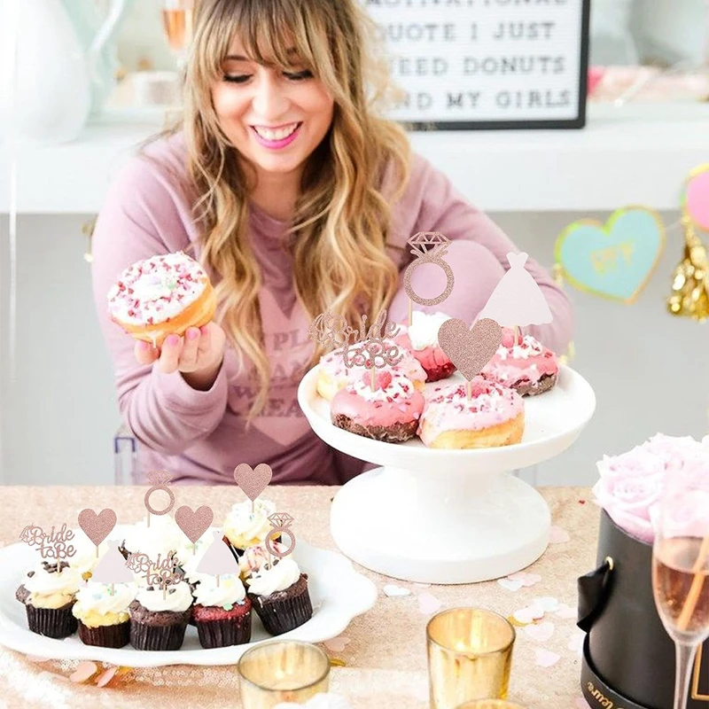 Bride to be Cupcake Toppers (12/24Pcs) Bride to be Cupcake Toppers (12/24Pcs)