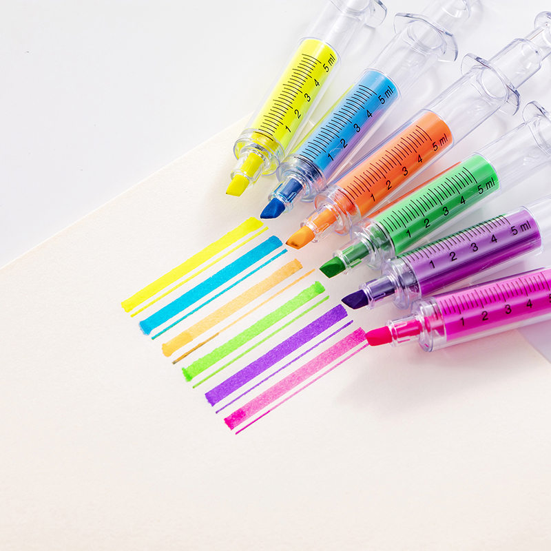 Bright Neon Colored Syringe Highlighter (6 pcs) Bright Neon Colored Syringe Highlighter (6 pcs)
