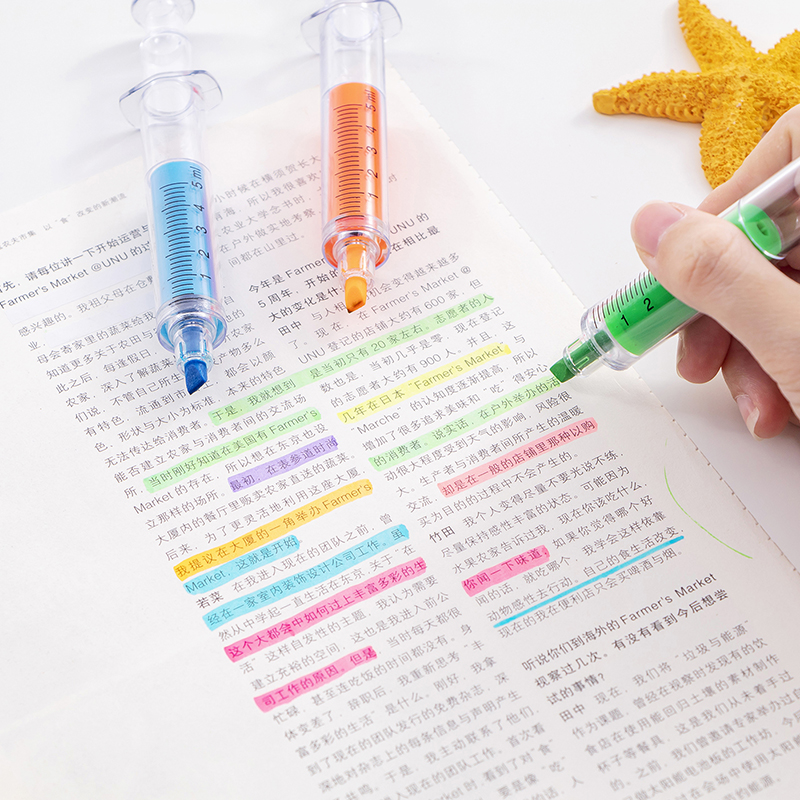 Bright Neon Colored Syringe Highlighter (6 pcs) Bright Neon Colored Syringe Highlighter (6 pcs)