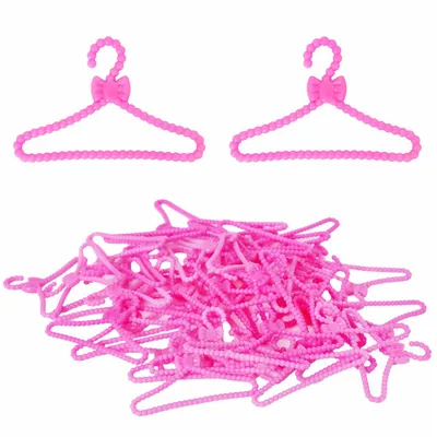 Bright Pink Doll Clothes Hangers (20 pcs)