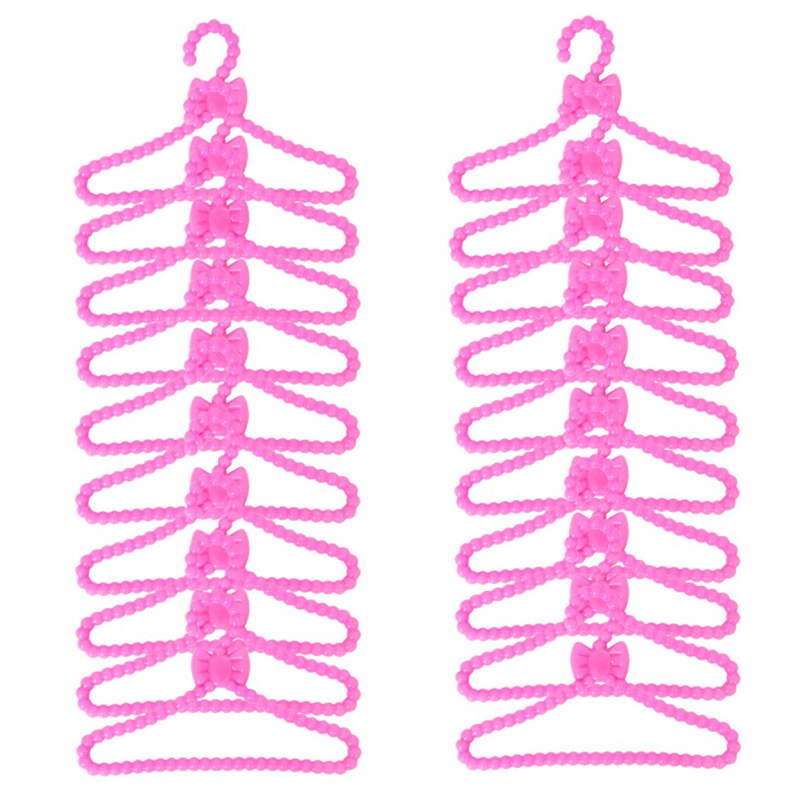 Bright Pink Doll Clothes Hangers (20 pcs)